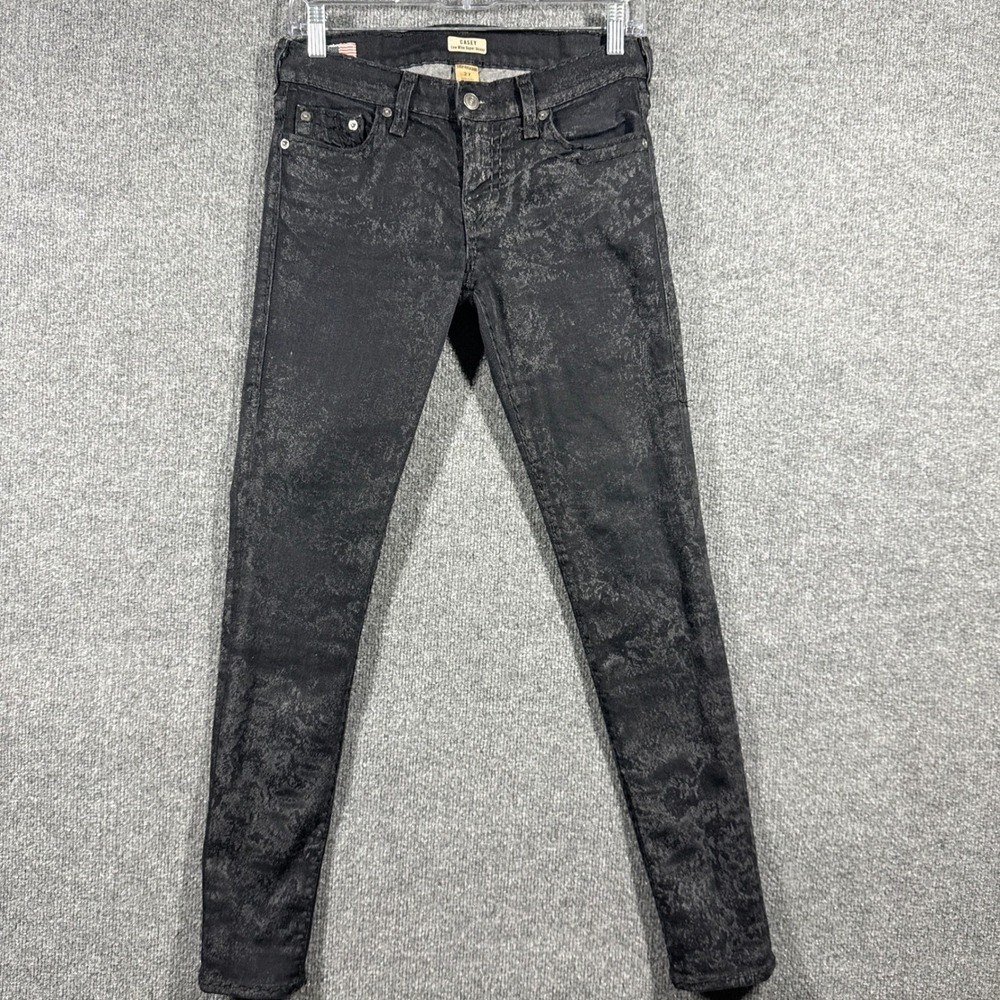 True Religion Jeans Womens Size 27 Casey Low Rise Super Skinny Super T Stitching